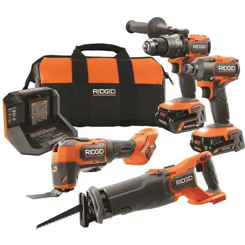 18V Brushless Cordless 4-Tool Combo Kit with (1) 4.0 Ah and (1) 2.0 Ah MAX Output Batteries, 18V Charger, and Tool Bag 18V Brushless Cordless 4-Tool Combo Kit with (1) 4.0 Ah and (1) 2.0 Ah MAX Output Batteries, 18V Charger, and Tool Bag
