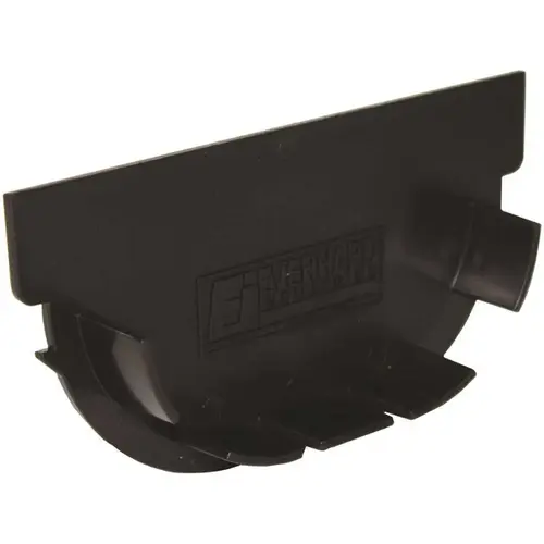 Compact Series End Cap for 3.2 in. Trench and Channel Drain Systems w/ Black Grate