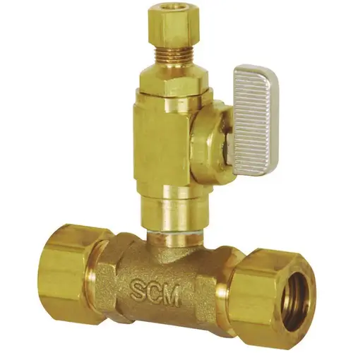 7/8 in. Compression x 1/4 in. Add-a-Line Full Slip Valve Brass Tee 7/8 in. Compression x 1/4 in. Add-a-Line Full Slip Valve Brass Tee