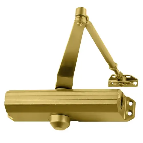 Light - Medium Duty Surface Door Closer With Regular Arm and Parallel Arm Bracket Brass Painted Finish Light - Medium Duty Surface Door Closer With Regular Arm and Parallel Arm Bracket Brass Painted Finish