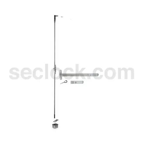 Lock Exit Device Satin Aluminum Clear Anodized Lock Exit Device Satin Aluminum Clear Anodized