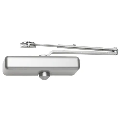 Light - Medium Duty Surface Door Closer With Regular Arm with Parallel Arm Bracket and Slim Cover Aluminum Finish Light - Medium Duty Surface Door Closer With Regular Arm with Parallel Arm Bracket and Slim Cover Aluminum Finish