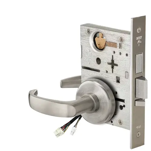 Electric Mortise Lock Satin Nickel Plated Clear Coated Electric Mortise Lock Satin Nickel Plated Clear Coated