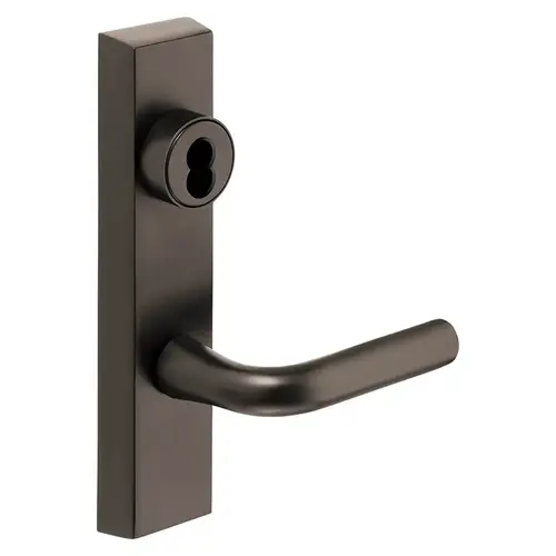 Grade 1 Exit Device Trim, Classroom Function, Key Outside Unlocks/Locks Trim, For Surface Vertical Rod and Mortise (8700, 8900 Series) Devices, SFIC Prep Less Core, W Lever, LHR, Oxidized Satin Bronze Relieved Clear Coated Oxidized Satin Bronze Relieved Clear Coated Grade 1 Exit Device Trim, Classroom Function, Key Outside Unlocks/Locks Trim, For Surface Vertical Rod and Mortise (8700, 8900 Series) Devices, SFIC Prep Less Core, W Lever, LHR, Oxidized Satin Bronze Relieved Clear Coated Oxidized Satin Bronze Relieved Clear Coated