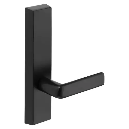 Grade 1 Exit Device Trim, Dummy, For Surface Vertical Rod and Mortise (8700, 8900 Series) Devices, E Lever, LHR, Black Suede Powder Coat Black Suede Powder Coat Grade 1 Exit Device Trim, Dummy, For Surface Vertical Rod and Mortise (8700, 8900 Series) Devices, E Lever, LHR, Black Suede Powder Coat Black Suede Powder Coat