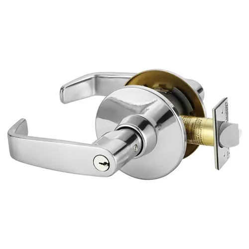Service Station Tubular Bored Lock Grade 1 with L Lever and L Rose with ASA Strike and LA Keyway Bright Chrome Finish Service Station Tubular Bored Lock Grade 1 with L Lever and L Rose with ASA Strike and LA Keyway Bright Chrome Finish