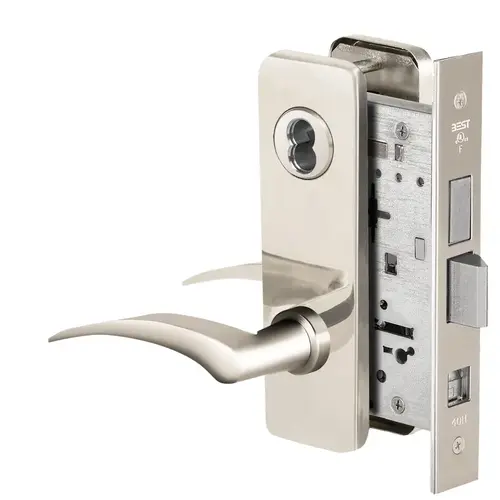 Mortise Lock Bright Nickel Plated Clear Coated Mortise Lock Bright Nickel Plated Clear Coated