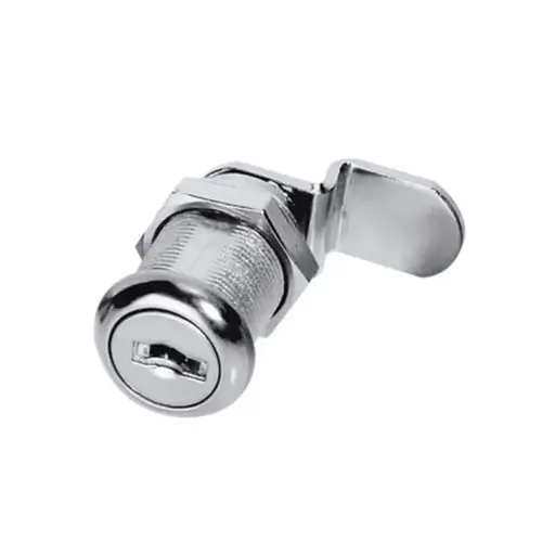 Bright Nickel Disc Cam Lock, 1-1/8" Long Cam, 7/8" Max Door Thickness, 1-15/32" Max Latching Distance 3 1/8 INCH CAM LOCK Bright Nickel Disc Cam Lock, 1-1/8" Long Cam, 7/8" Max Door Thickness, 1-15/32" Max Latching Distance 3 1/8 INCH CAM LOCK