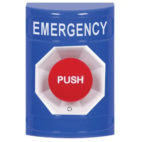 Stopper Station, Blue, No Cover, Turn-to-Reset, "EMERGENCY"English
