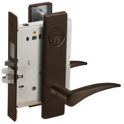 Entry / Office with Deadbolt Mortise Lock C Keyway with 12 Lever and L Escutcheon Left Hand Oil Rubbed Bronze Finish Entry / Office with Deadbolt Mortise Lock C Keyway with 12 Lever and L Escutcheon Left Hand Oil Rubbed Bronze Finish