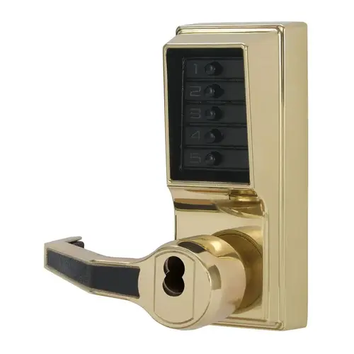 L1021 Simplex Mechanical Pushbutton Entry Lever Lock with Key Override Bright Brass L1021 Simplex Mechanical Pushbutton Entry Lever Lock with Key Override Bright Brass