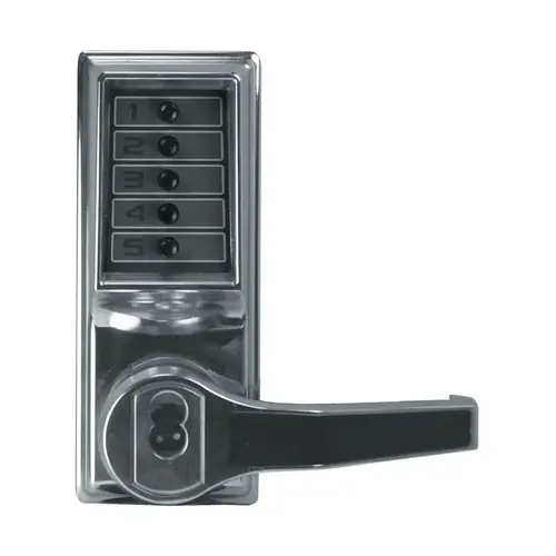 Simplex LR1041 Pushbutton Cylindrical Lever Lock, Combination Entry/Passage Functions with Key Override Bright Chrome Simplex LR1041 Pushbutton Cylindrical Lever Lock, Combination Entry/Passage Functions with Key Override Bright Chrome
