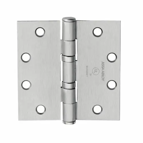 Full Mortise Hinge, 5-Knuckle, Standard Weight, 4-1/2" x 4", Square Corner, Satin Chrome Full Mortise Hinge, 5-Knuckle, Standard Weight, 4-1/2" x 4", Square Corner, Satin Chrome