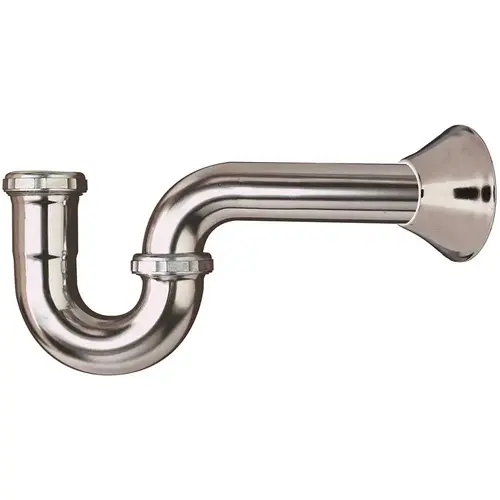 1-1/4 in. x 1-1/4 in. 17-Gauge Brass P-Trap without Cleanout, Chrome