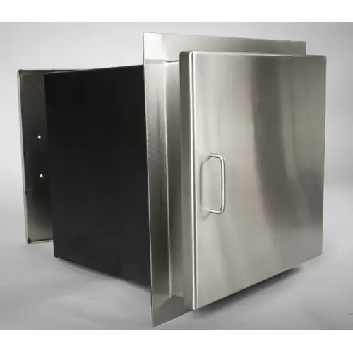 Package Exchanger With Interlocking Doors Level 3 Bullet Resistant, 18" Width, 18" Height Stainless Steel Type