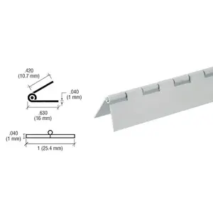 CRL 6D667A Satin Anodized 1/2" Aluminum Piano Hinge - 72"