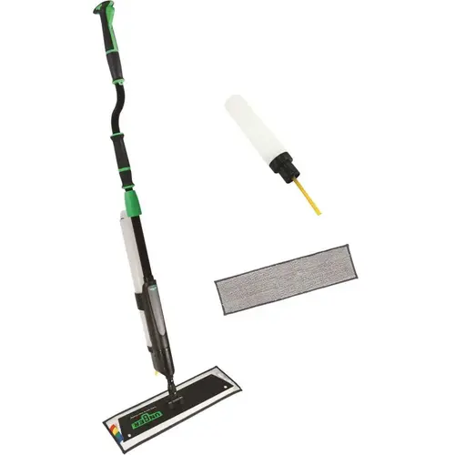 Excella 65 in. Aluminum Mop Handle and Frame Floor Cleaning 18 in Black/Green Excella 65 in. Aluminum Mop Handle and Frame Floor Cleaning 18 in Black/Green