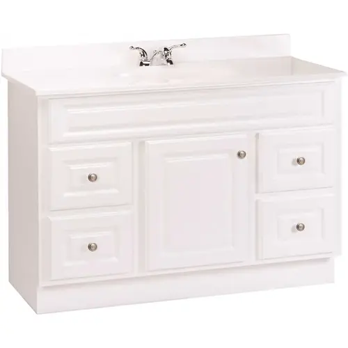 Hampton 48 in. W x 21 in. D x 33.5 in. H Bath Vanity Cabinet Only in White