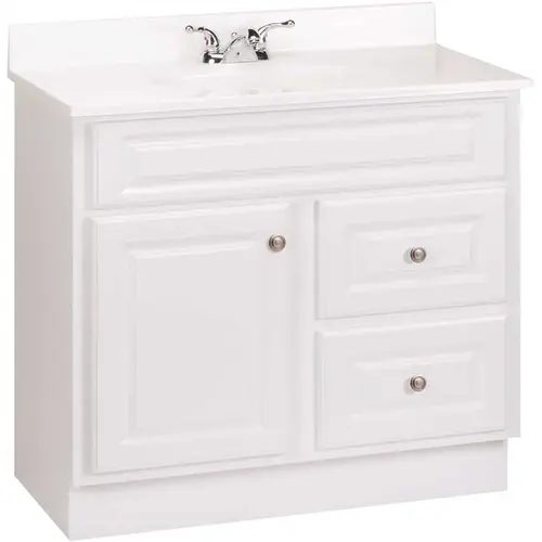Hampton 36 in. W x 21 in. D x 33.5 in. H Bath Vanity Cabinet Only in White