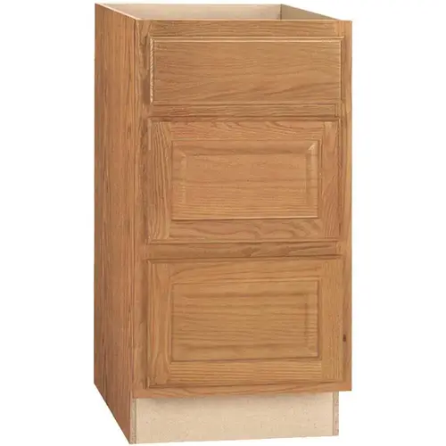 Hampton Medium Oak Raised Panel Assembled Drawer Base Kitchen Cabinet with Drawer Glides (24 in. x 34.5 in. x 24 in.) Hampton Medium Oak Raised Panel Assembled Drawer Base Kitchen Cabinet with Drawer Glides (24 in. x 34.5 in. x 24 in.)