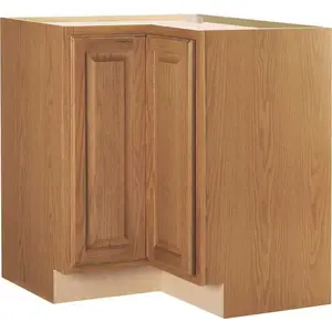 Hampton Bay CBKBLS36-MO RSI HOME PRODUCTS HAMILTON CORNER BASE CABINET WITH LAZY SUSAN, FULLY ASSEMBLED, RAISED PANEL, OAK, 36X34-1/2X24 IN