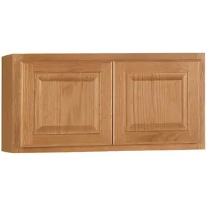 Hampton Bay KW3015-MO Hampton Assembled 30x15x12 in. Wall Bridge Kitchen Cabinet in Medium Oak