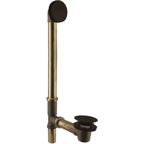 22 in. Brass Drain Bath Waste and Illusionary Overflow, Matte Black