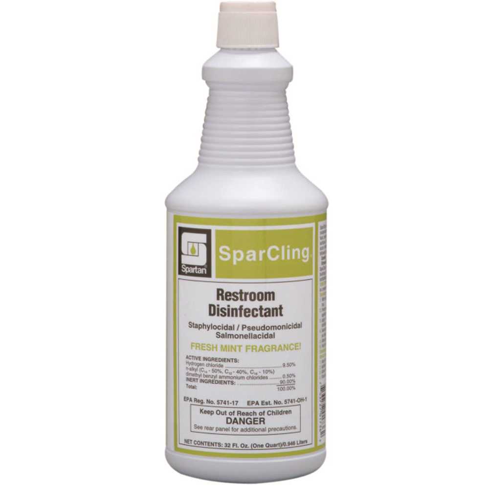 Spartan 711803 SparCling 1 Qt. Mint Scent 1-Step Disinfectant Toilet Bowl Cleaner Green - pack of 12