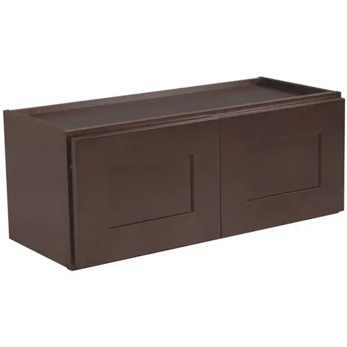 Brookings Plywood Ready to Assemble Shaker 33x12x15 in. 2-Door Wall Kitchen Cabinet in Espresso