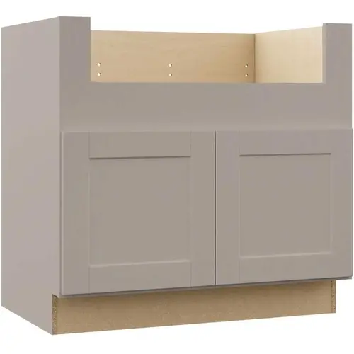 Shaker Dove Gray Stock Assembled Farmhouse Apron-Front Sink Base Kitchen Cabinet (36 in. x 34.5 in. x 24 in.) Shaker Dove Gray Stock Assembled Farmhouse Apron-Front Sink Base Kitchen Cabinet (36 in. x 34.5 in. x 24 in.)