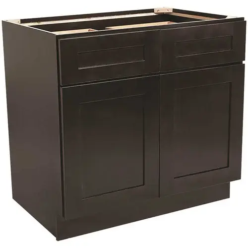 Brookings Plywood Assembled Shaker 48x34.5x24 in. 2-Door 2 Drawer Base Kitchen Cabinet in Espresso