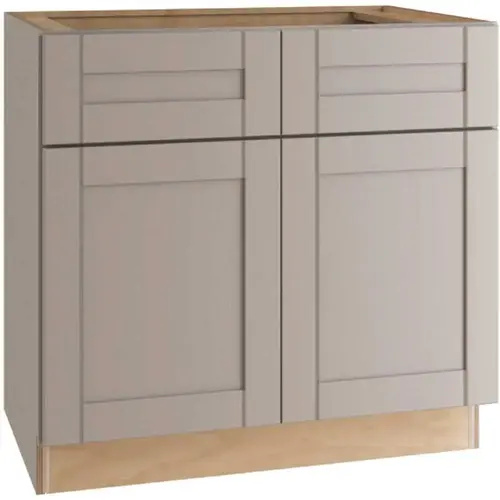 Veiled Gray Shaker Assembled Plywood 33 in. x 34.5 in. x 24 in. Base Kitchen Cabinet with Soft Close