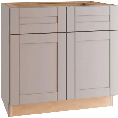 Veiled Gray Shaker Assembled Plywood 33 in. x 34.5 in. x 21 in. Bath Vanity Sink Base Cabinet with Soft Close