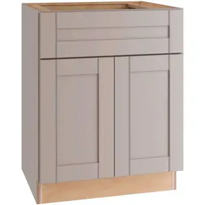 Contractor Express Cabinets VSB3021-XVG Veiled Gray Shaker Assembled Plywood 30 in. x 34.5 in. x 21 in. Bath Vanity Sink Base Cabinet with Soft Close