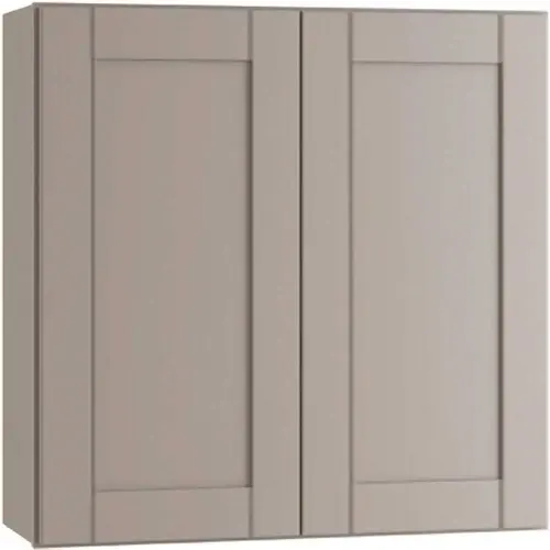 Veiled Gray Shaker Assembled Plywood 33 in. x 30 in. x 12 in. Wall Kitchen Cabinet with Soft Close