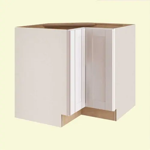 Vesper White Shaker Assembled Plywood 36 in. x 34.5 in. x 24 in. Easy Reach Corner Base Kitchen Cabinet Left Hand