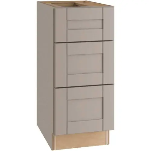 Veiled Gray Shaker Assembled Plywood 15 in. x 34.5 in. x 21 in. Base Drawer Vanity Cabinet with Soft Close