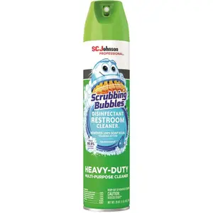 SCRUBBING BUBBLES 313358 Disinfectant Restroom Cleaner, 25 oz, Aerosol Can, Unscented Clear
