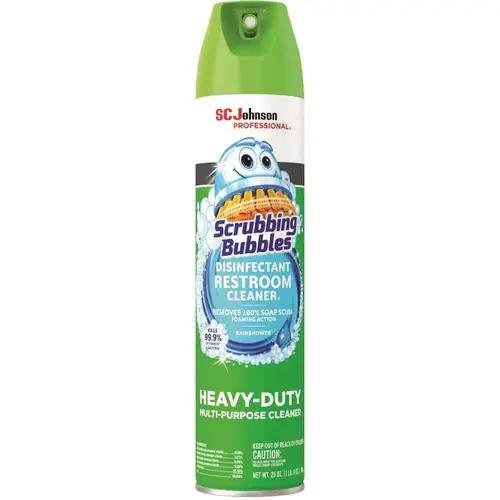 Disinfectant Restroom Cleaner, 25 oz, Aerosol Can, Unscented Clear