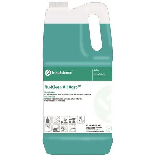 Nu-Kleen All Agro 4L odor less All-Purpose Cleaner Spray and degreaser for the food service industry Nu-Kleen All Agro 4L odor less All-Purpose Cleaner Spray and degreaser for the food service industry