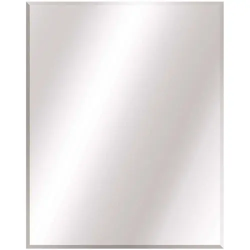 24 in. W x 30 in. H Frameless Rectangular Beveled Edge Bathroom Vanity Mirror in Silver