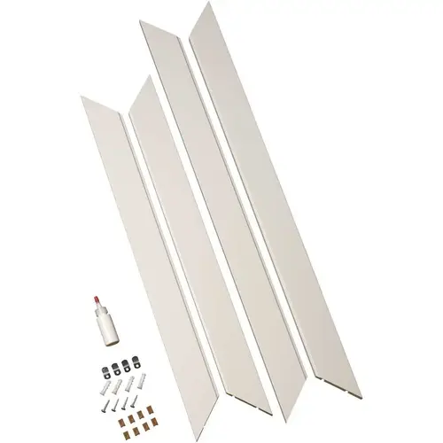 Decorative 30 in. x 36 in. Single Mirror Framing Kit for Bathrooms in White with Flat Frame