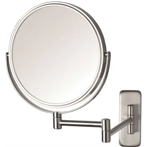 8 in. Dia Single Wall Mounted Makeup Mirror in Nickel 8 in. Dia Single Wall Mounted Makeup Mirror in Nickel