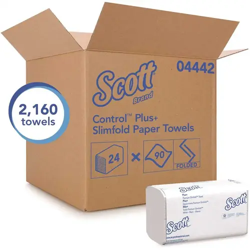 White Slimfold Hand Towels with Fast-Drying Absorbency Pockets (90 Towels/Clip, ) - pack of 24