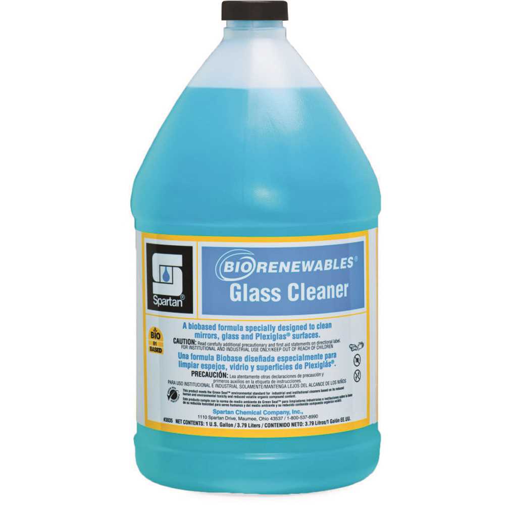 SPARTAN CHEMICAL COMPANY 383504-XCP4 BioRenewables 1 Gallon Waterfall Scent Glass Cleaner Light Blue - pack of 4