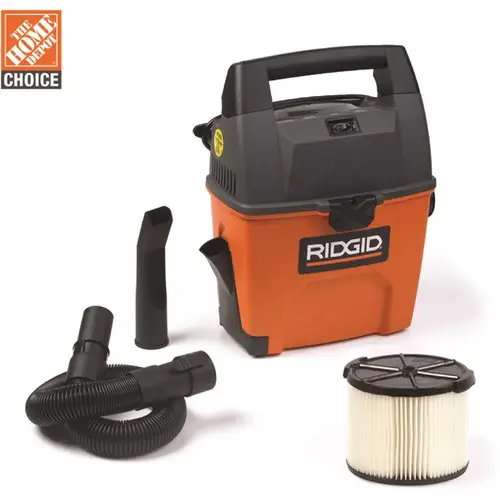 3 Gal. 3.5-Peak HP Portable Wet/Dry Shop Vacuum with Built-in Dust Pan, Filter, Expandable Hose and Car Nozzle