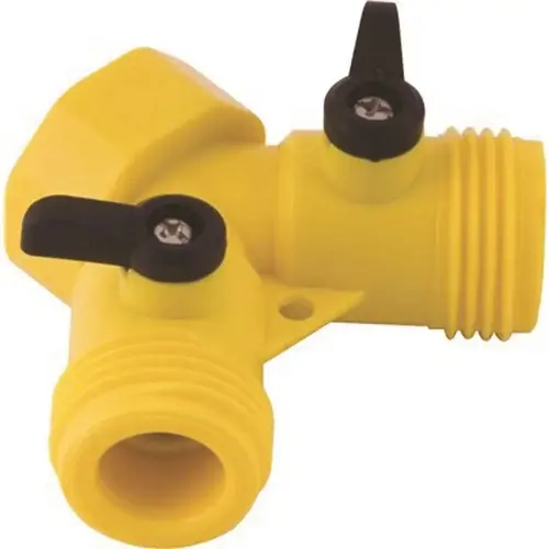 Siamese Plastic Y-Connector W/ Shut-Off