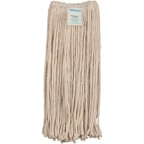 Cut-End Cotton String Mop Head With 1 in. Headband, 16 oz., White Cut-End Cotton String Mop Head With 1 in. Headband, 16 oz., White