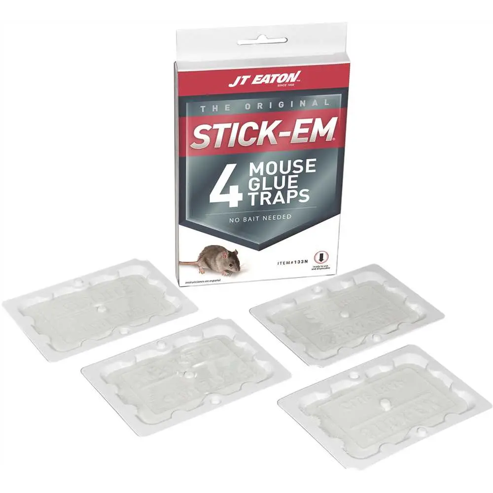 JT Eaton Stick-Em Mouse Size Glue Trap Clear/Pale Yellow - pack of 4 133N