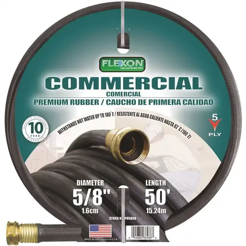 5/8 in. Dia x 50 ft. Premium Commercial-Grade Rubber Hose 5/8 in. Dia x 50 ft. Premium Commercial-Grade Rubber Hose